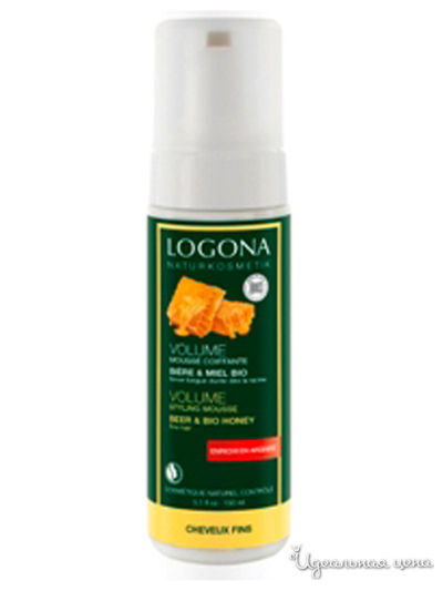Пена Объем для укладки волос с пивом и мёдом, 150 мл, Logona