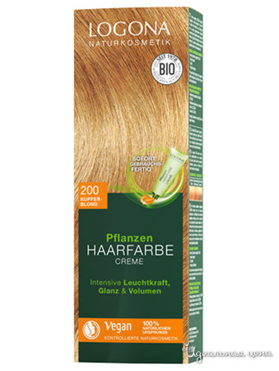 Крем-краска, медный блондин, 150 мл, Logona