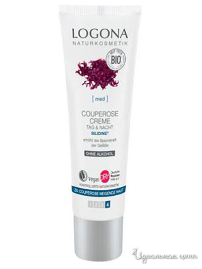 Крем для лица антикуперозный День & Ночь c комплексом Silidine, 30 мл, Logona