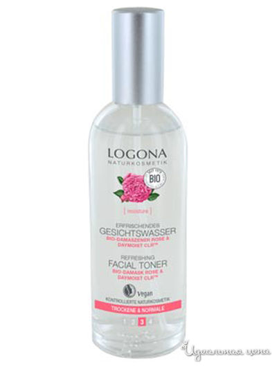 Тоник для лица освежающий c Био-дамасской розой и комплексом DayMoistCLR, 125 мл, Logona
