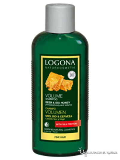Шампунь для волос для объема с пивом и медом, 75 мл, Logona