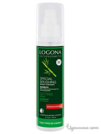 Cпрей для укладки волос натуральный с Экстрактом бамбука, 150 мл, Logona