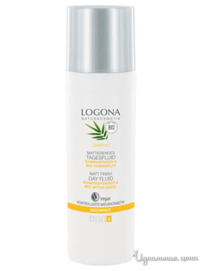 Флюид для лица матирующий финишный дневной с Био-бамбуком и био-гамамелисом, 30 мл, Logona