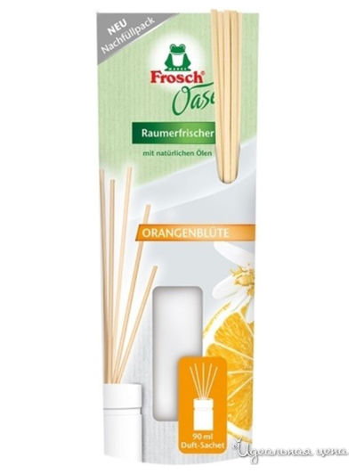 Освежитель воздуха на основе масел Апельсин, запасная упаковка, 90 мл, Frosch