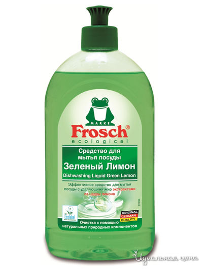 Средство для мытья посуды Зеленый лимон, 0,5 л, Frosch