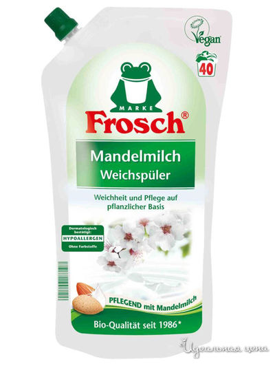 Ополаскиватель для белья концентрированный Миндальное молочко, 1 л, Frosch