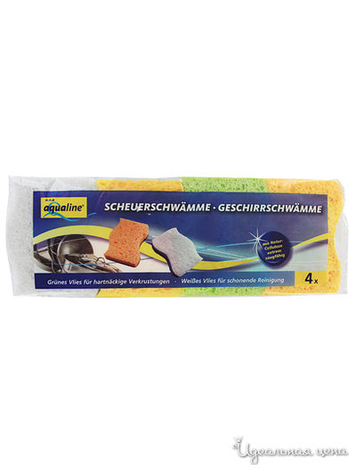Комплект губок для мытья посуды, 4 шт, a&n&a aQualine