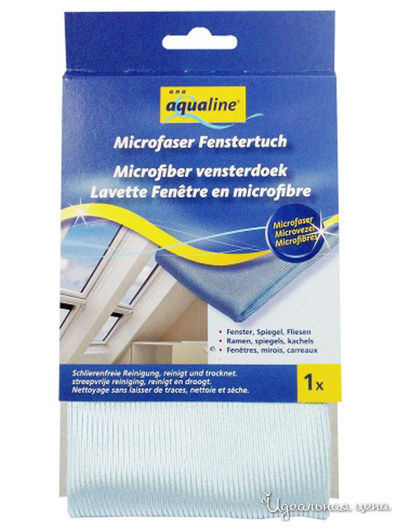 Салфетка для окон, зеркал, хромированных поверхностей из микроволна, 40х40 см* 1 шт, a&n&a aQualine