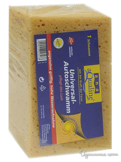 Губка для мытья автомобиля, 1 шт, a&n&a aQualine