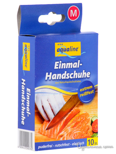 Перчатки бытовые одноразовые, размер М средний, 10 шт, a&n&a aQualine