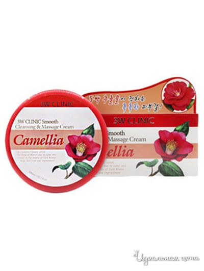 Крем для лица и тела смягчающий очищающий массажный с экстрактом камелии, 300 мл, 3W Clinic