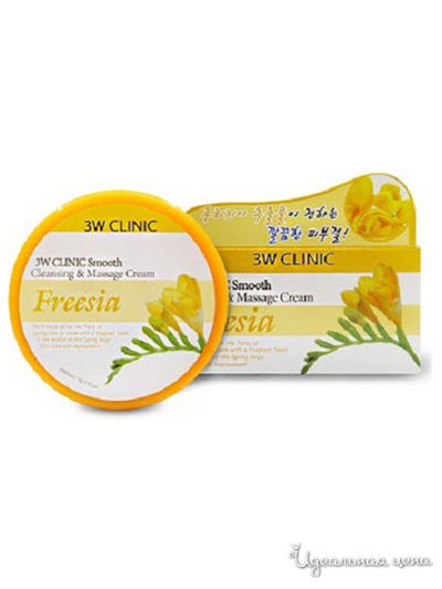 Крем для лица и тела смягчающий очищающий массажный с экстрактом фрезии, 300 мл, 3W Clinic