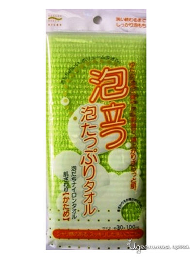 Мочалка массажная жесткая, объемная, AISEN, цвет салатовый