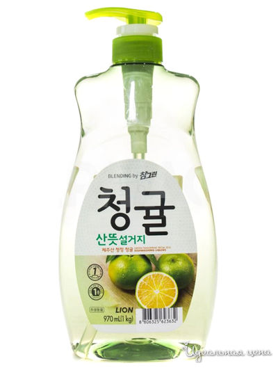 Средство для мытья посуды Chamgreen Зеленый цитрус, 970 мл, Lion