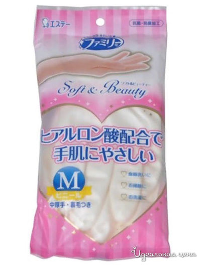 Перчатки для бытовых и хозяйственных нужд, размер М, ST FAMILY, цвет белый