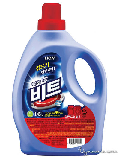 Жидкое средство для ручной и автоматической стирки Beat, 1450 мл, Lion