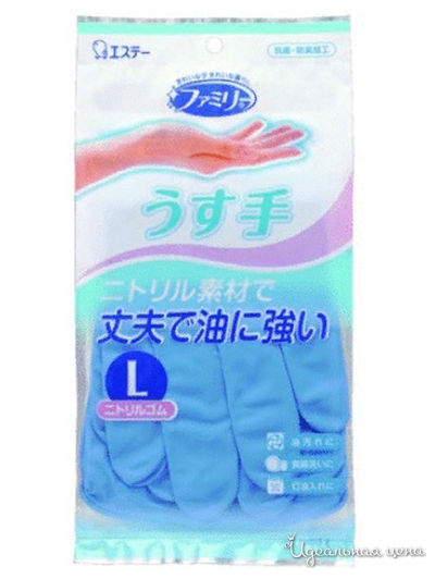 Перчатки для бытовых и хозяйственных нужд, размер L, 1 пара, ST FAMILY, цвет голубой