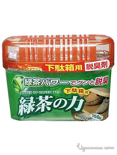 Дезодорант-поглотитель неприятных запахов для обувных шкафов с экстрактом зелёного чая, 150 г, KOKUBO