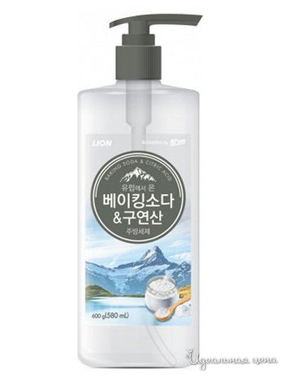 Средство для мытья посуды Chamgreen с содой и лимонной кислотой, флакон, 600 мл, Lion