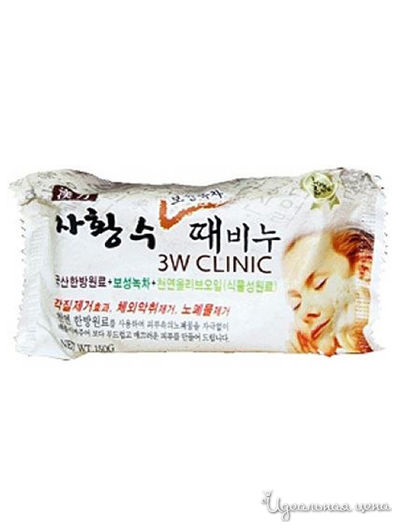 Мыло для лица и тела очищающее на основе зеленого чая Dirt Soap Green Tea, 150 г, 3W Clinic