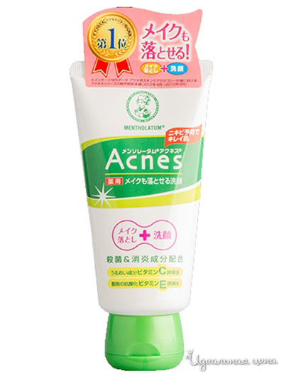 Крем-гель для умывания и средство для снятия макияжа Acnes, 130 г, MENTHOLATUM