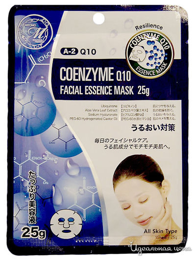 Маска для лица с Коэнзимом Q10, антивозрастная, 25 г, Mitomo