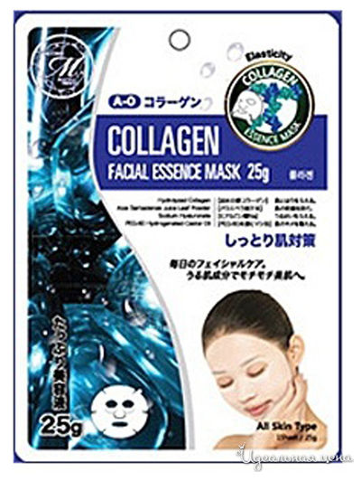 Маска для лица Natural 512 с Коллагеном, повышающая эластичность и упругость, Mitomo