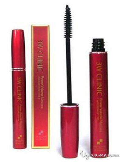 Тушь для ресниц водостойкая придающая объем Power Volume Mascara WaterProof Type, 7 мл, 3W Clinic