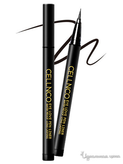 Подводка для глаз водостойкая Eye Love Pen Liner, тон 02 Черный, 0,5 г, CELLNCO