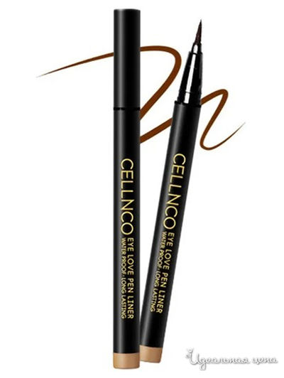 Подводка для глаз водостойкая Eye Love Pen Liner, тон 01 Коричневый, 0,5 г, CELLNCO