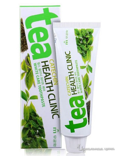 Зубная паста отбеливающая с экстрактом зеленого чая Tea Catechin Health Clinic, 100 г, Mukunghwa