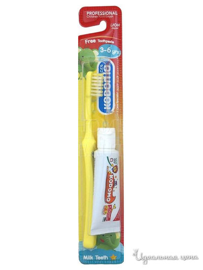 Набор детский: зубная щетка, зубная паста 15 г (от 3-6 лет), Lion