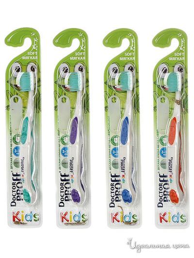 Эко зубная щетка детcкая мягкая 3-10 лет с нефритом, 10 г, Doctor PROff, цвет в ассортименте