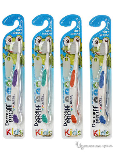 Эко зубная щетка детcкая мягкая, 3-10 лет, с серебром, Doctor PROff, цвет в ассортименте