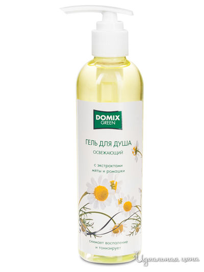 Гель для душа освежающий с экстрактами мяты и ромашки, 250 мл, DOMIX