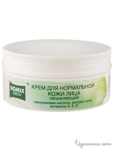 Крем для нормальной кожи лица увлажняющий с гиалуроновой кислотой, экстрактом алоэ, витаминами А,Е,Д, 75 мл, DOMIX
