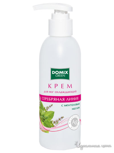 Крем для ног охлаждающий с ментоловым маслом и наносеребром, 200 мл, DOMIX