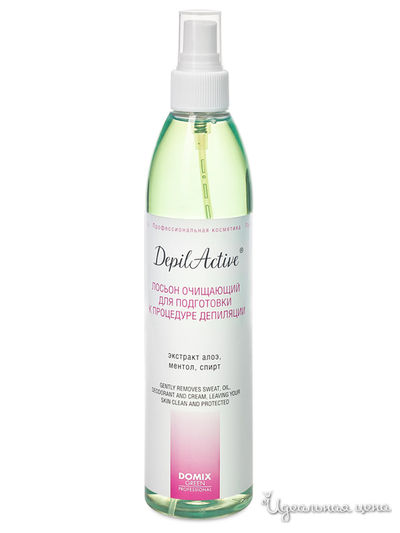 Лосьон очищающий для подготовки к процедуре депиляции, 320 мл, DOMIX