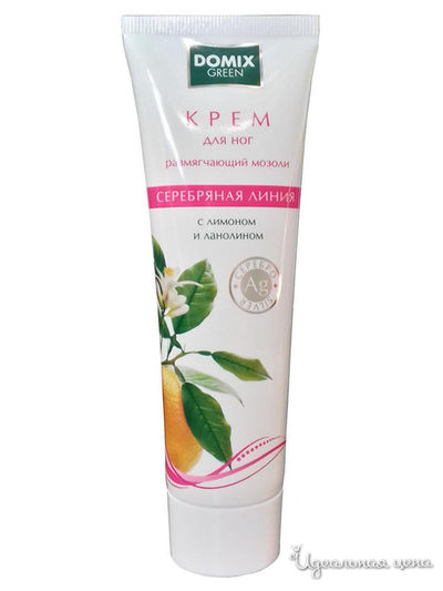 Крем размягчающий мозоли с лимоном, ланолином и наносеребром, 100 мл, DOMIX