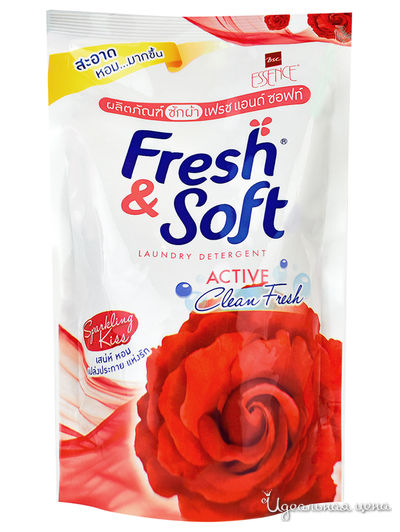 Гель для стирки всех типов тканей концентрированный Искристый поцелуй Fresh&Soft, 400 мл, Lion