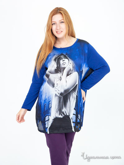 Туника с фотопринтом Amy Vermont Klingel, цвет ярко-синий, серый, принт