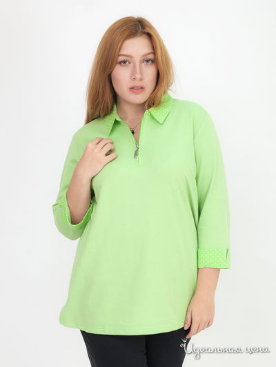 Свитшот с молнией Klingel, цвет фисташковый, белый