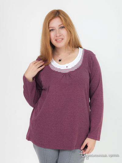 Лонгслив 2 в 1 Klingel, цвет ежевичный, полоска
