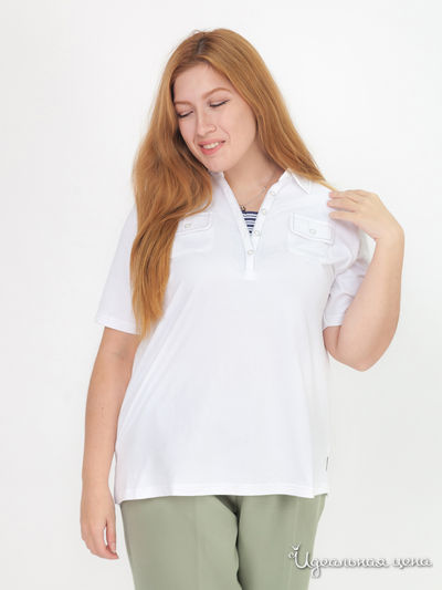 Поло Laura Kent Klingel, цвет белый, темно-синий