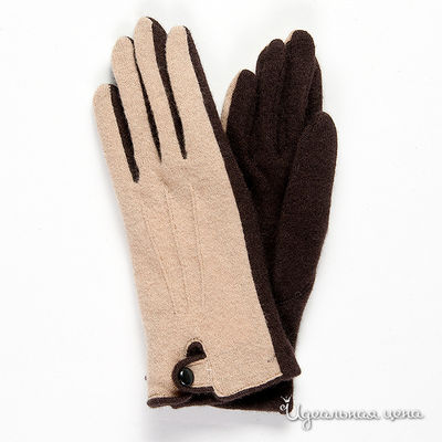 Перчатки Venera женские, цвет бежевый / коричневый