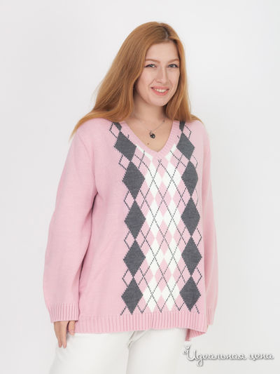 Пуловер Klingel, цвет розовый, рисунок