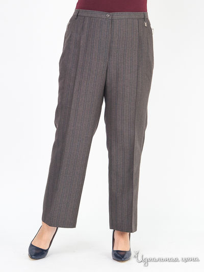Широкие брюки Adelina by Scheider Klingel, цвет антрацитовый, коричневый, полоска