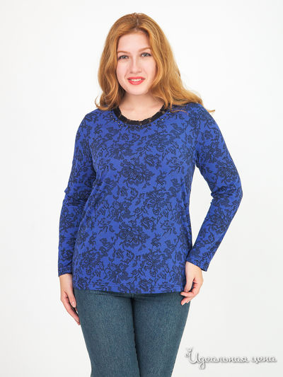 Лонгслив Paola Klingel, цвет ярко-синий, черный