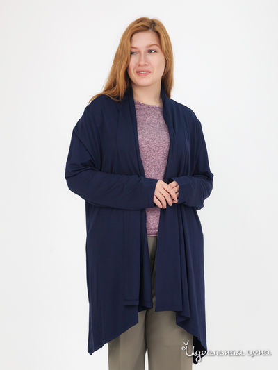 Асимметричный кардиган Sara Lindholm Klingel, цвет темно-синий