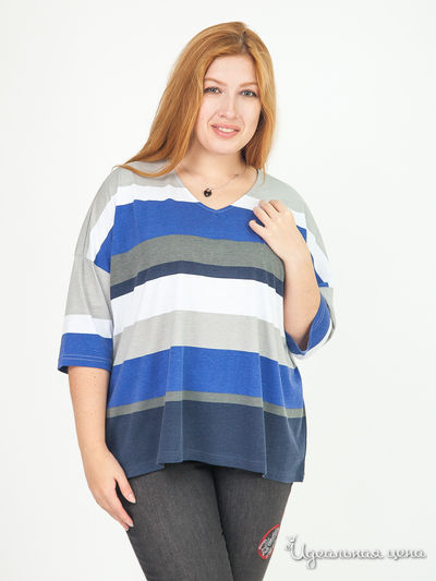 Футболка Laura Kent Klingel, цвет белый, синий, серый, полоска